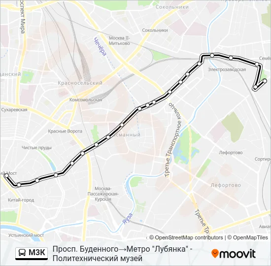 М3К Bus Line Map