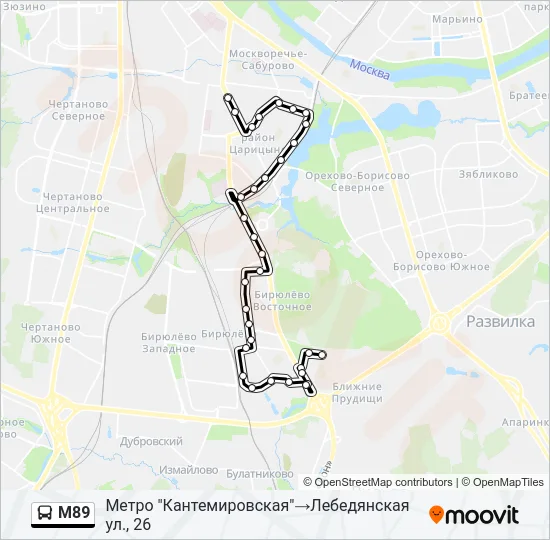 М89 Bus Line Map