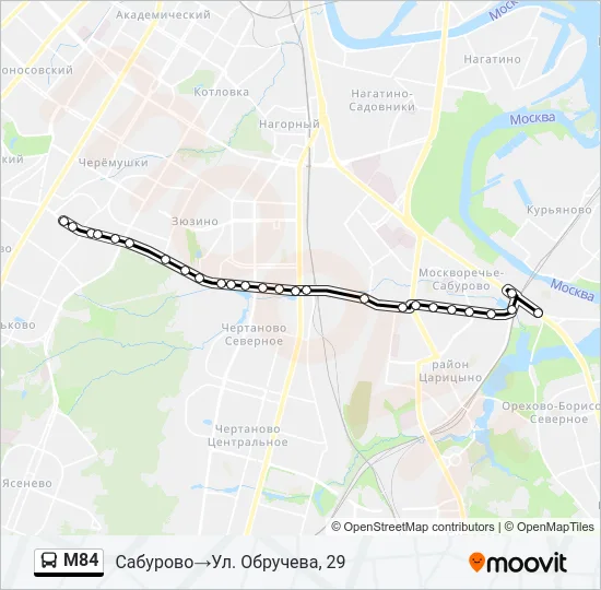 М84 Bus Line Map