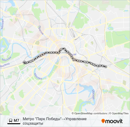 М7 Bus Line Map