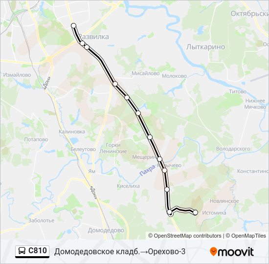 Автобус С810: карта маршрута
