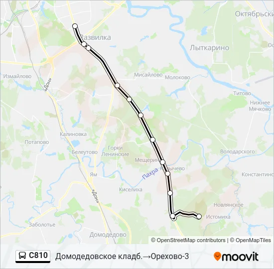 Автобус С810: карта маршрута