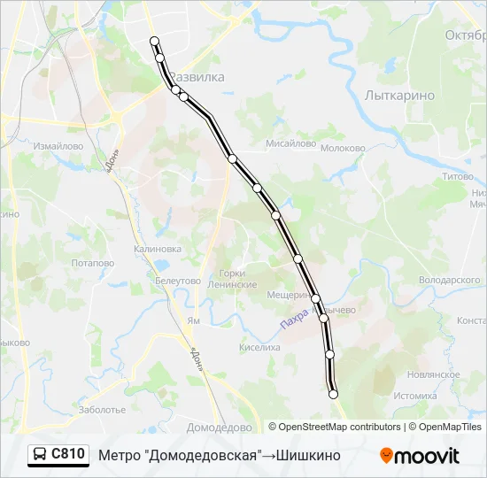 Автобус С810: карта маршрута