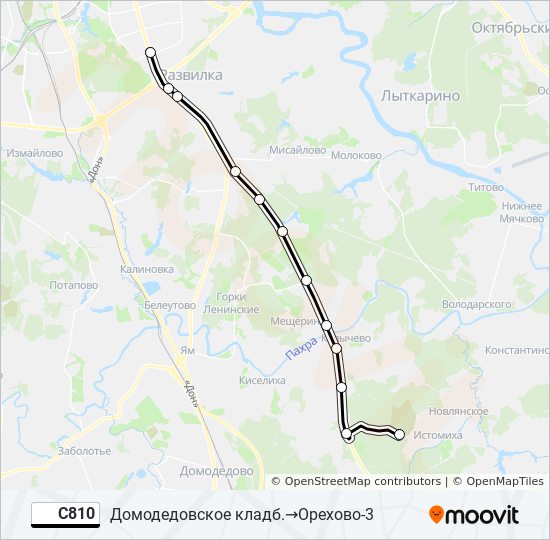 Автобус С810: карта маршрута