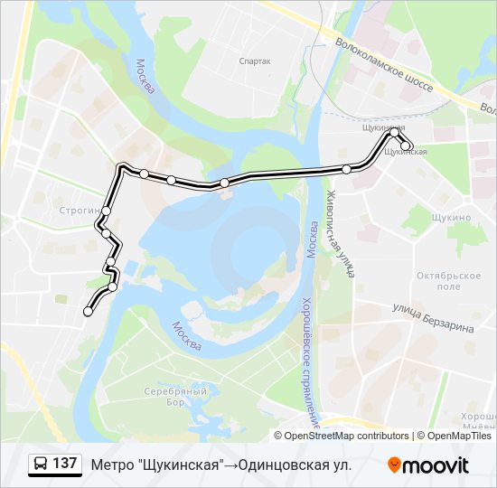Автобус 137: карта маршрута