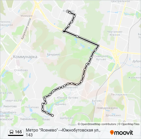 165 Bus Line Map