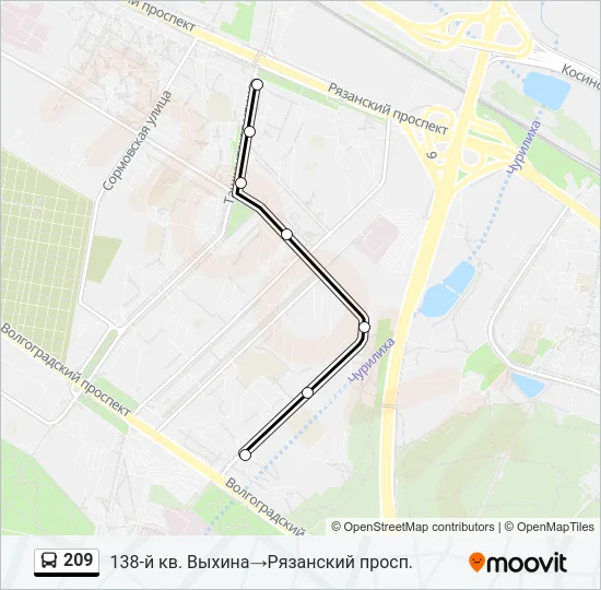 209 Bus Line Map