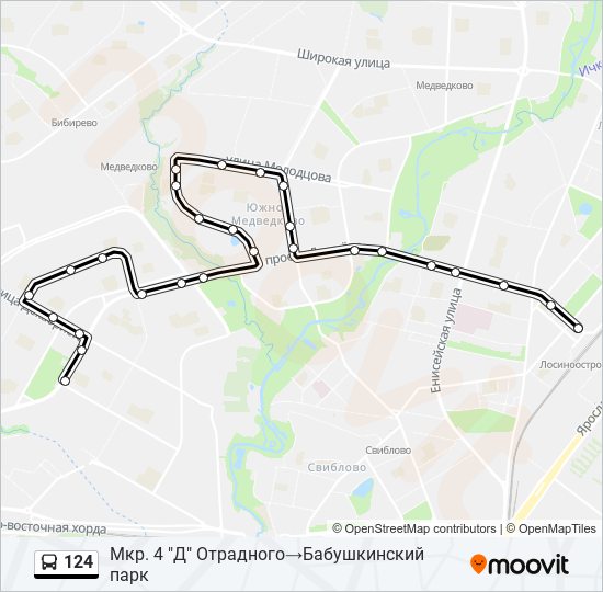 124 bus Line Map