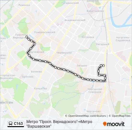 С163 bus Line Map