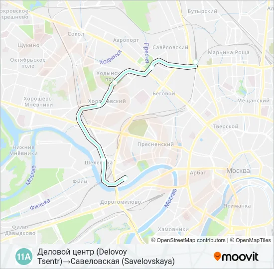 11А Metro Line Map