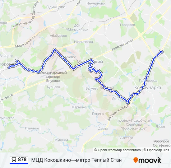 878 Bus Line Map