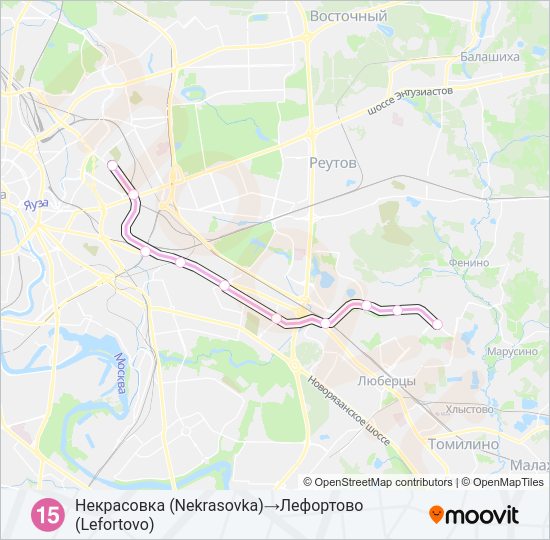Метро 15: карта маршрута