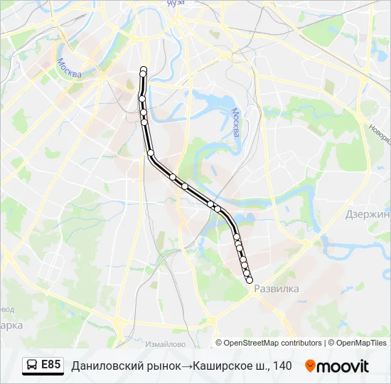 Е85 Bus Line Map