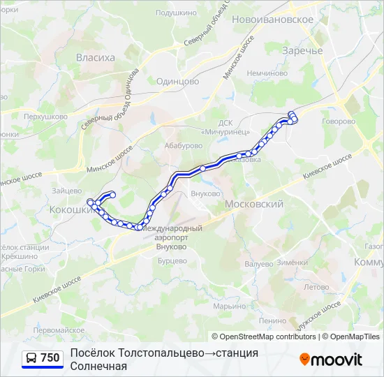 750 Bus Line Map