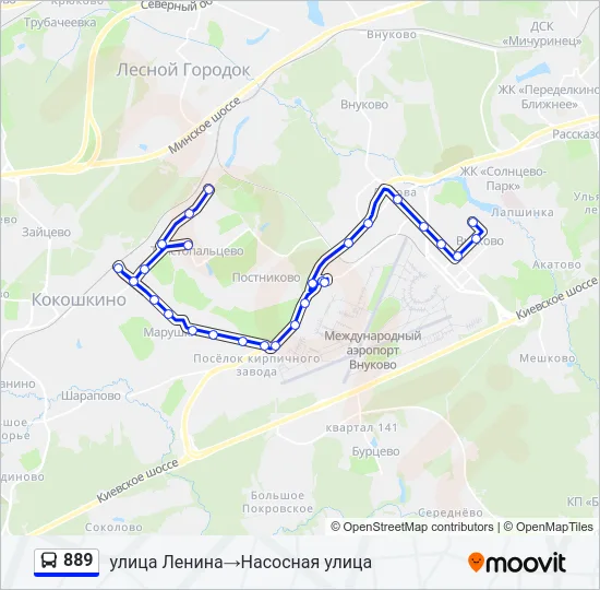 889 Bus Line Map