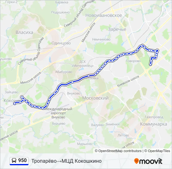 950 Bus Line Map