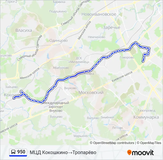 950 Bus Line Map