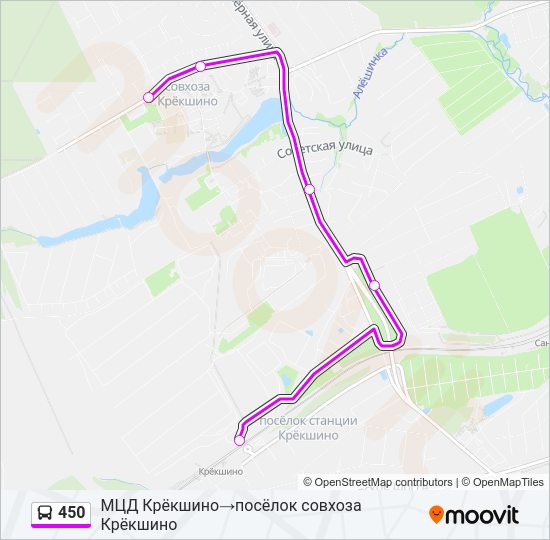 Автобус 450: карта маршрута