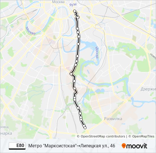 Маршрут е30 в москве с остановками. Маршрут е80 Москва. E80 автобус Загорье.