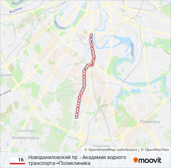 16 трамвай маршрут москва