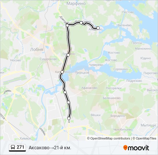 271 bus Line Map