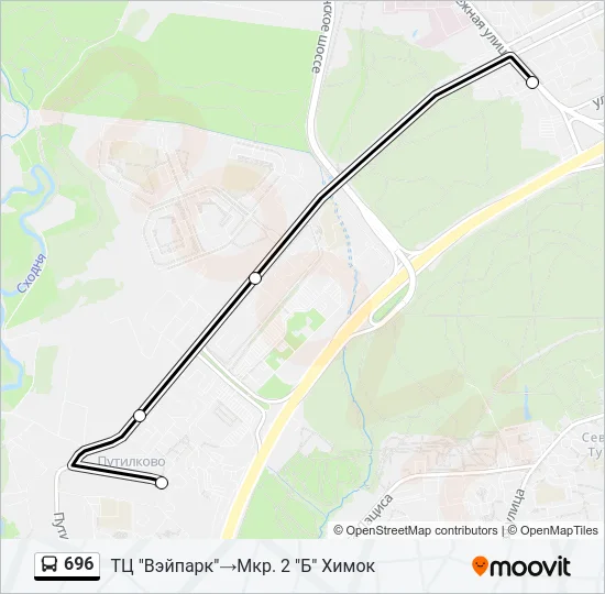 696 Bus Line Map