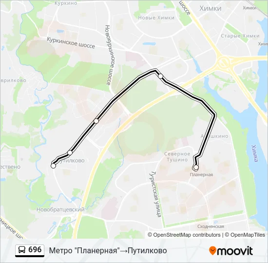 696 Bus Line Map