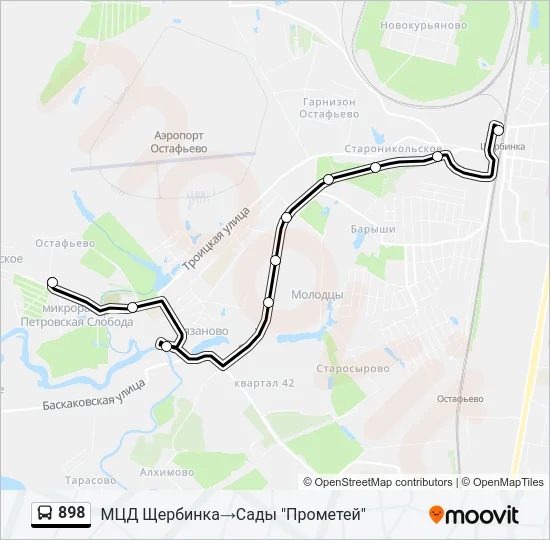 898 Bus Line Map