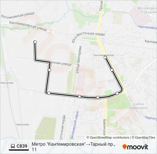 С839 Bus Line Map