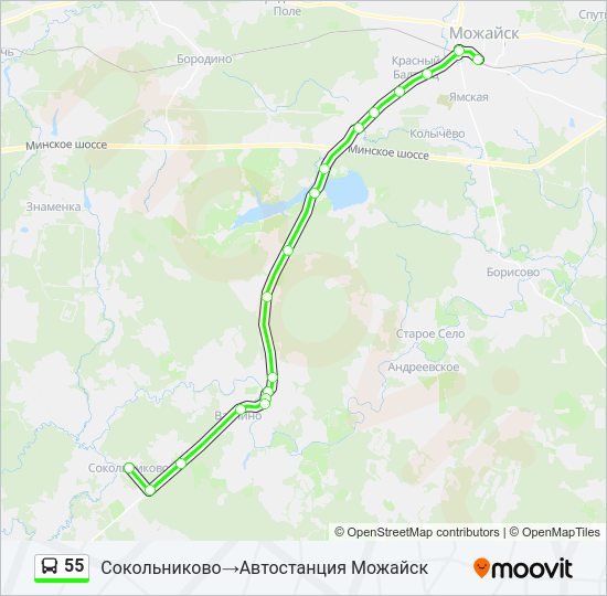 55 Bus Line Map