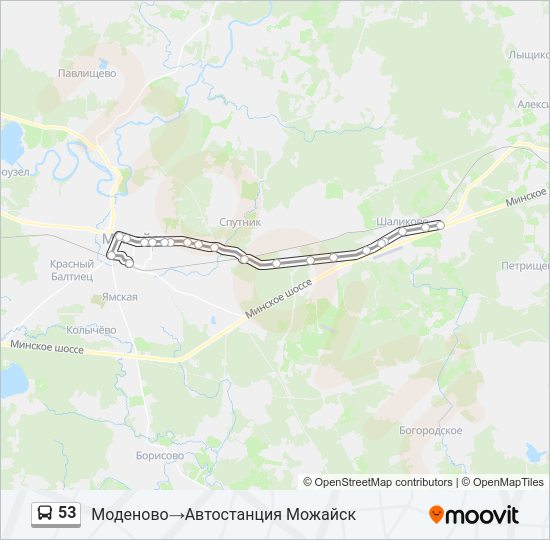 53 Bus Line Map