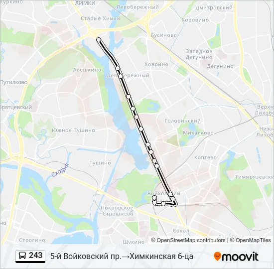 243 Bus Line Map