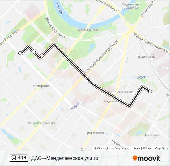 419 Bus Line Map