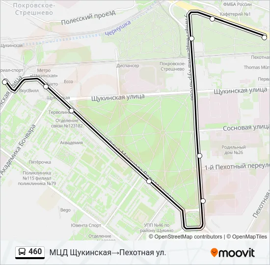 460 Bus Line Map