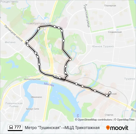 Автобус 777: карта маршрута