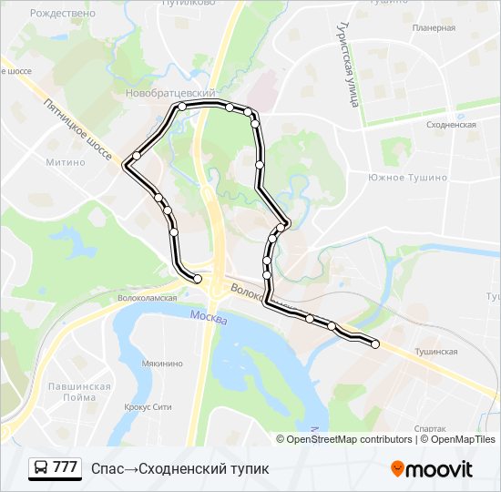Маршрут 777: Расписание, Карты И Остановки - Спас‎→Сходненский.