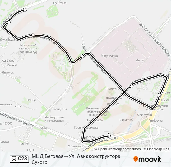 С23 Bus Line Map