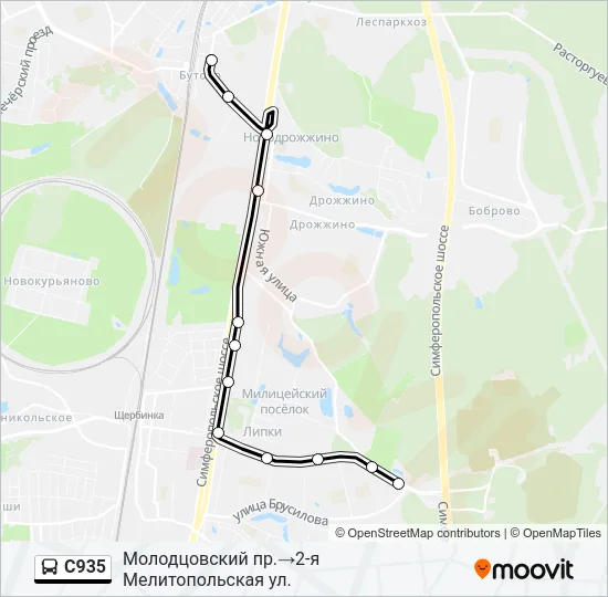 С935 Bus Line Map