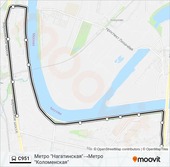 С951 Bus Line Map