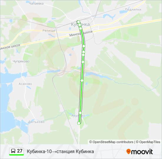 Автобус 27: карта маршрута