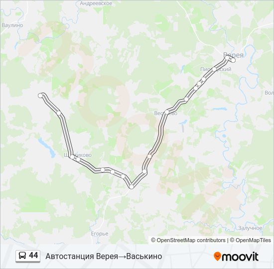 Автобус 44: карта маршрута