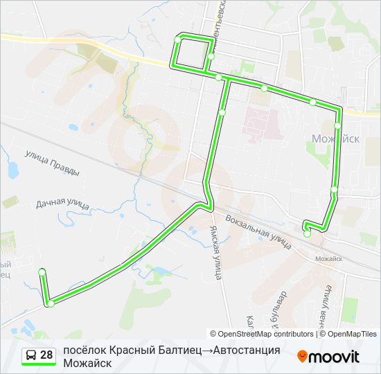 Автобус 28: карта маршрута