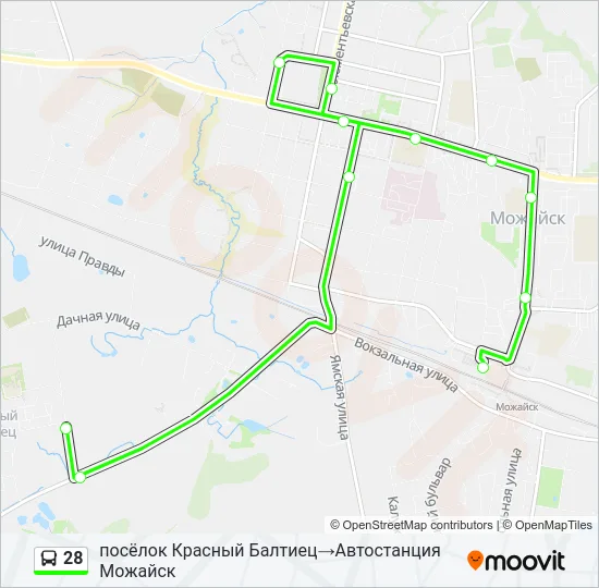 Автобус 28: карта маршрута