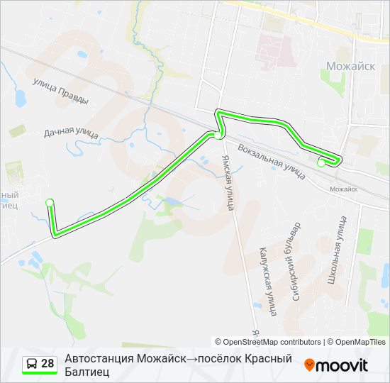 Автобус 28: карта маршрута
