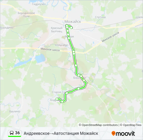 36 Bus Line Map