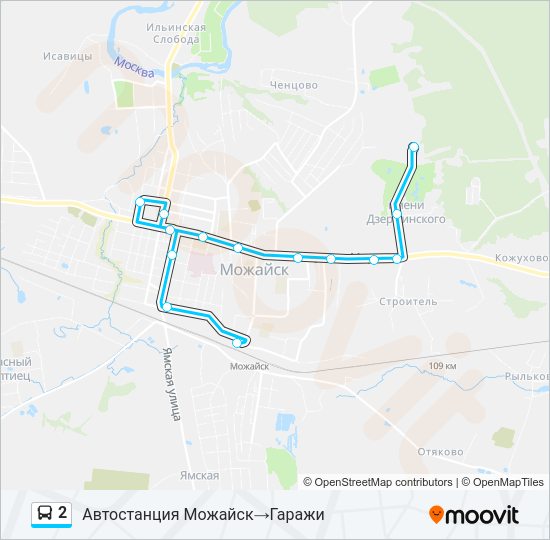 Автобус 2: карта маршрута