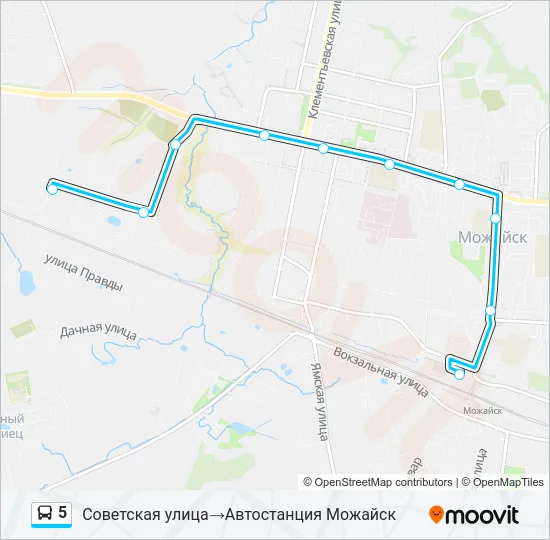 Автобус 5: карта маршрута