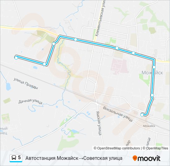 Автобус 5: карта маршрута