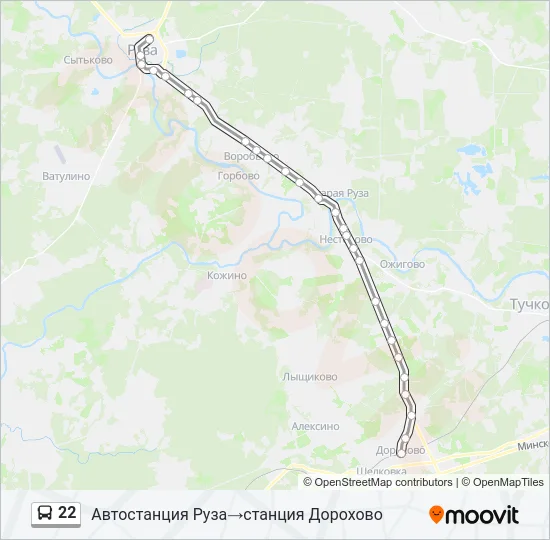 Автобус 22: карта маршрута