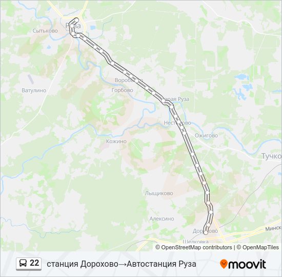 Автобус 22: карта маршрута